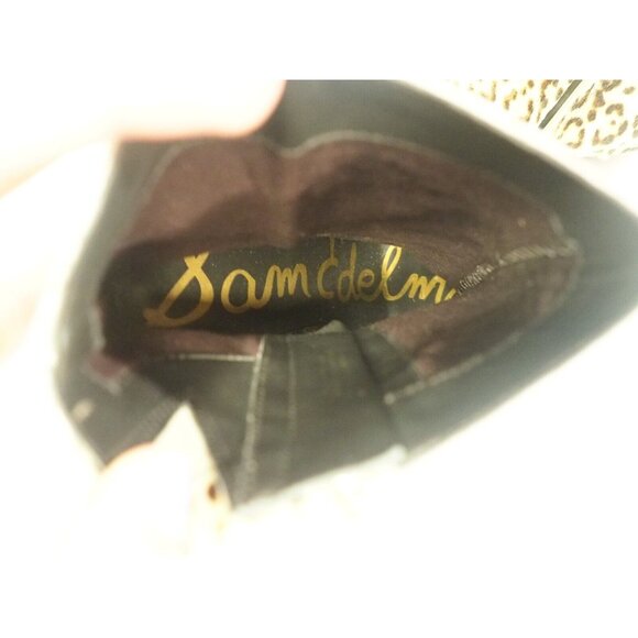 Sam Edelman Tan Animal Print Dyed Cow Fur Corra Ankle Boots W/ Block Heel, Sz 8 - Picture 12 of 13